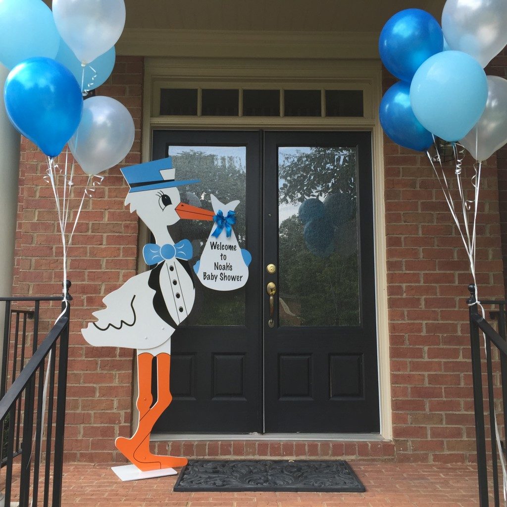 Blue Baby Shower Stork - Dogwood Storks - Stork Sign Rental, Winston Salem, NC and surrounding areas